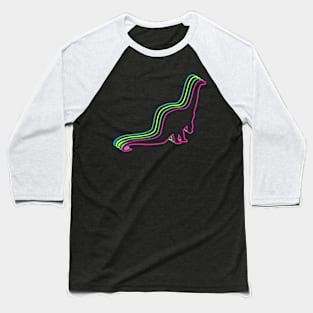 Brachiosaurus 80s Neon Baseball T-Shirt